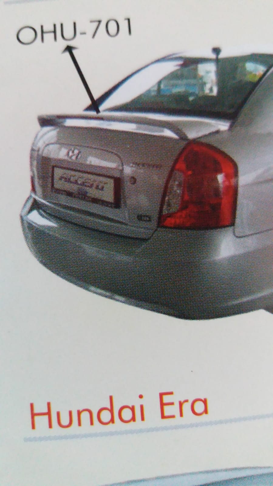 Hyundai Era Arka Bagaj Üstü Ayaklı Işıklı Spoiler Fiberglass - Fiberglass